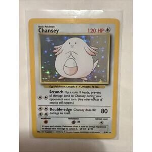 Pokémon TCG: Chansey Holo Rare Card 3/102 Base Set Unlimited